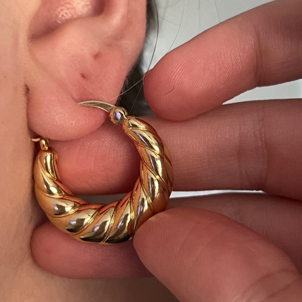 Gold Plated Braided Hoops